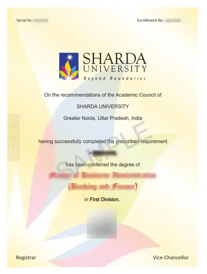 sharda University Sample Certificate